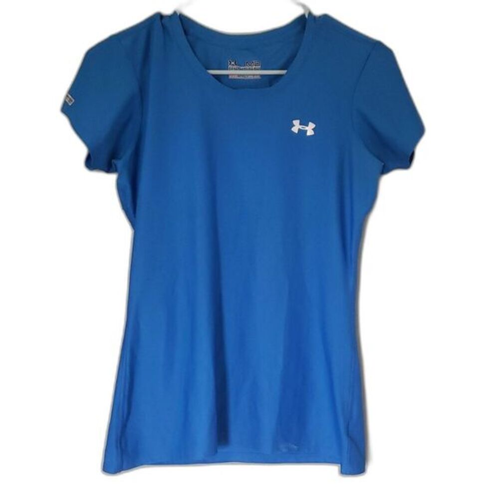 Under‎ Armour UA Youth M Blue Athletic Fitted Short Sleeve Tee Workout Gym Shirt